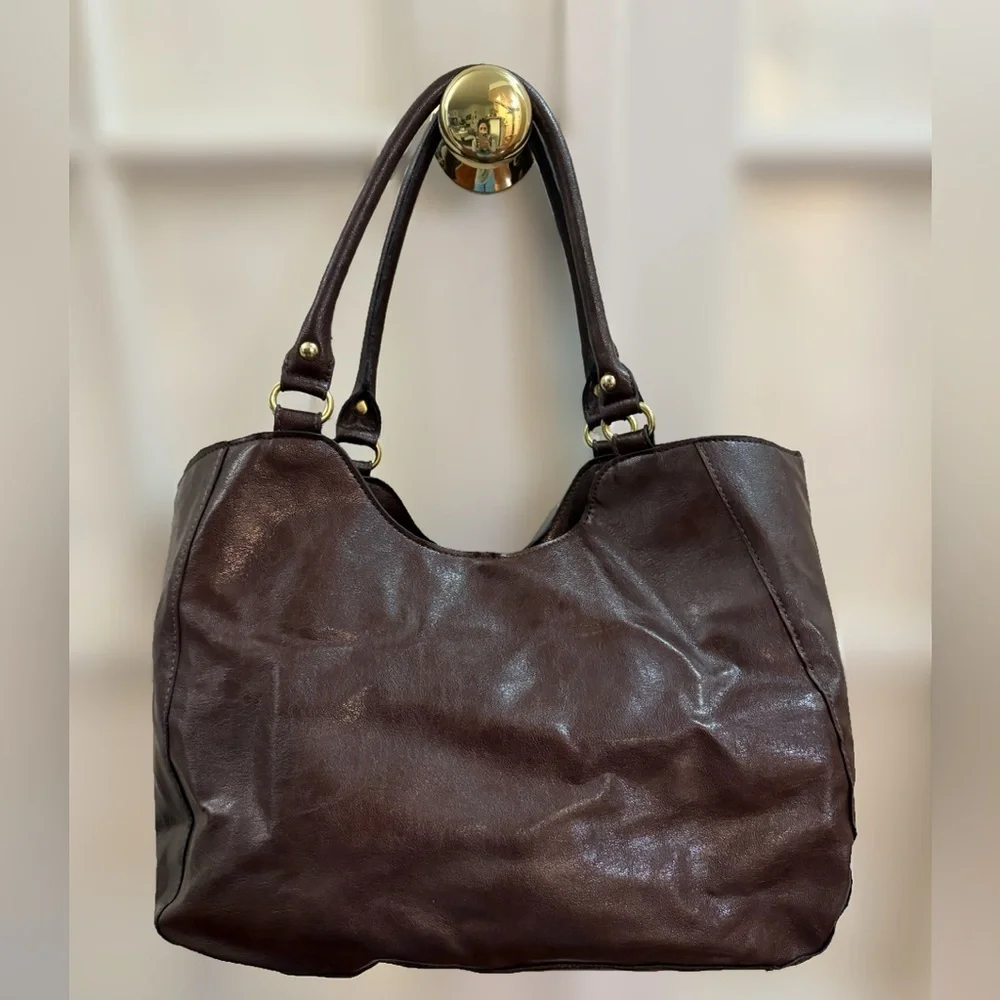 Dark Brown Slouchy Hobo-Style Tote Bag - Picture 2 of 8